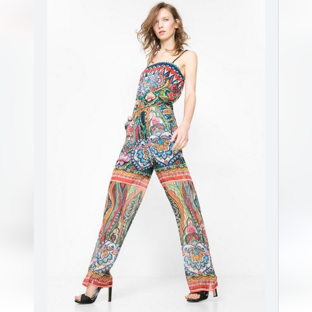 Desigual Flowing Strappy Jumpsuit, VGUC, Size M